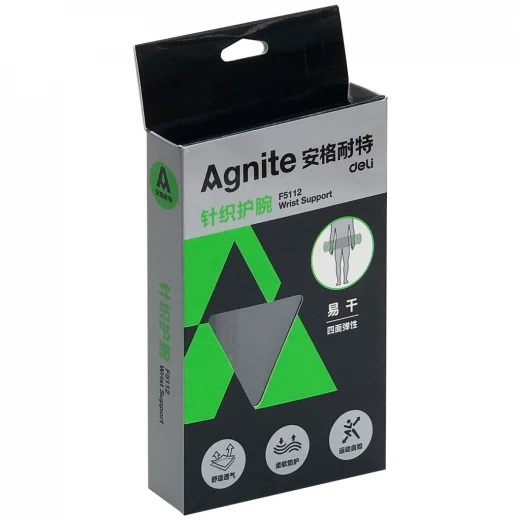 دعامة معصم Agnite F5112 سوداء متوسطة 16 سم 18 سم للياقة البدنية والوقاية من الإصابات - ديلي - Image 2