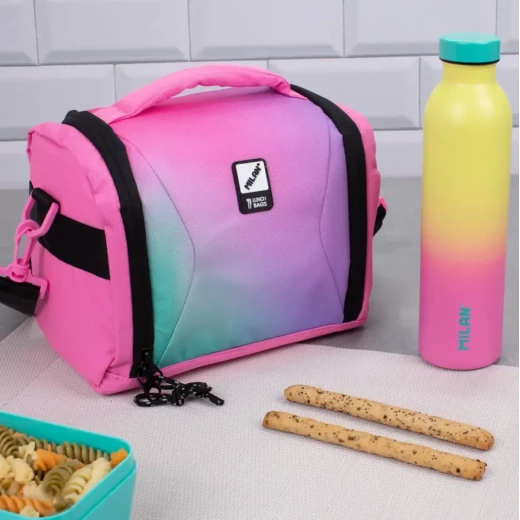 MILAN Sunset Series 5L Isothermal Food Bag Pink, Large Capacity, Adjustable Strap Snip - Milan - Image 2