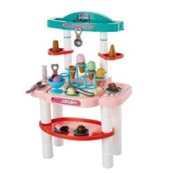 DIY Ice Cream Deluxe Counter Playset – 37-Piece Interactive Dessert Station with Realistic Scoops, Cones, and Toppings