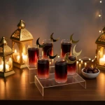 Ramadan Cup Hanger Set of 6 Gold Acrylic Decorations for Ramadan Celebrations - Viola Acrylic