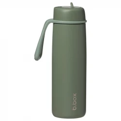 B.box Olive Insulated Water Bottle 690ml, Stainless Steel, Leakproof, for Kids and Adults