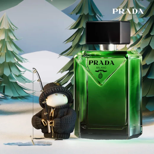 طقم هدايا برادا باراديغم أو دو بارفان، عطر خشبي عنبري، 50 مل + 10 مل - Image 3