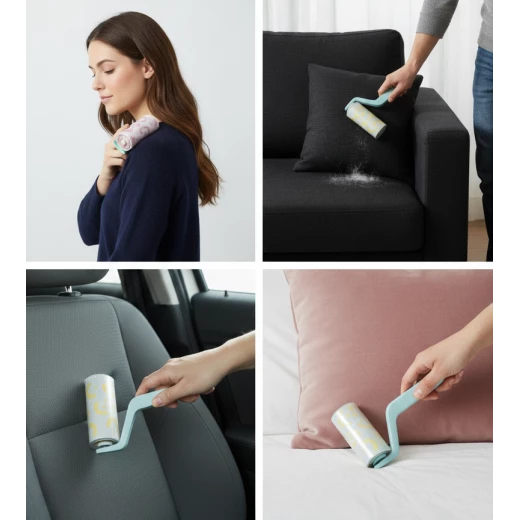 Z-COOL Adhesive Lint Roller – Blue Ergonomic Handle with Yellow Patterned Sheets | High-Efficiency Pet Hair & Dust Remover Z-COOL Adhesive Lint Roller – Blue Ergonomic Handle with Yellow Patterned Sheets | High-Efficiency Pet Hair & Dust Remover