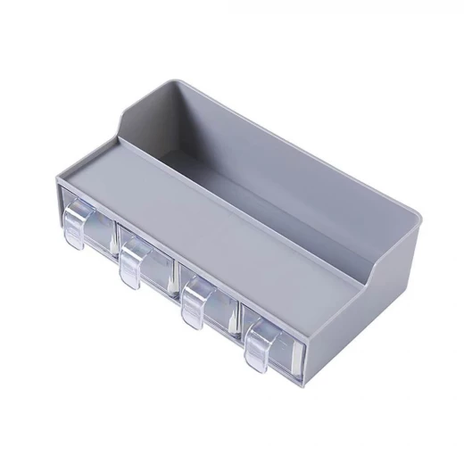 Facefd Grey Multi-Compartment Seasoning Box – Large Capacity Spice Organizer with Drawer Design & Food-Grade Material 30.6 x 18.8 x 9 cm - Lolo shop home - Image 4