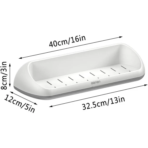 Multifunction Wall-Mounted Floating Shelf – Durable ABS Organizer for Bathroom, Kitchen, or Shower | Drill-Free Towel & Accessory Rack - Lolo shop home - Image 2