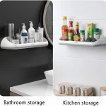 Multifunction Wall-Mounted Floating Shelf – Durable ABS Organizer for Bathroom, Kitchen, or Shower | Drill-Free Towel & Accessory Rack - Lolo shop home