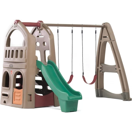 مجموعة ألعاب Naturally Playful® مع امتداد التسلق والأرجوحة (754300) - مركز أنشطة خارجي متكامل | نادي من مستويين، زحليقة، ومجموعة أرجوحة مزدوجة من ستيب 2 مجموعة ألعاب Naturally Playful® مع امتداد التسلق والأرجوحة (754300) - مركز أنشطة خارجي متكامل | نادي من مستويين، زحليقة، ومجموعة أرجوحة مزدوجة من ستيب 2
