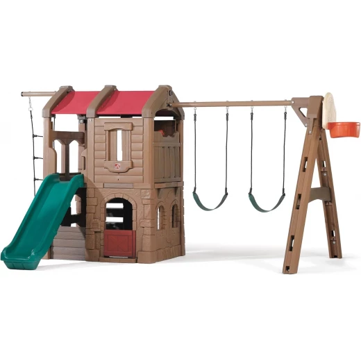 Step2 naturally playful adventure lodge swing set and play center Step2 naturally playful adventure lodge swing set and play center