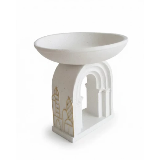 tall serving dish with an elegant Ramadan theme 21cm  perfect for serving dates and refreshments; an Islamic decorative piece that adds a distinctive spiritual atmosphere during Ramadan and religious occasions - Dumyah Ramadan - Image 3