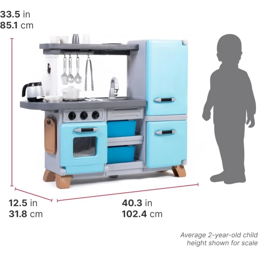 Step2 Cooking Time Kids Kitchen Playset, Indoor/Outdoor Kitchenette, Interactive Play with Lights and Sounds, Made of Durable Plastic, Includes 23 Piece Toy Accessories, for Toddlers 2+ Years Old - Step2 - Image 2