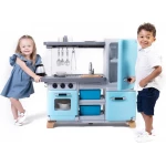 Step2 Cooking Time Kids Kitchen Playset, Indoor/Outdoor Kitchenette, Interactive Play with Lights and Sounds, Made of Durable Plastic, Includes 23 Piece Toy Accessories, for Toddlers 2+ Years Old - Step2