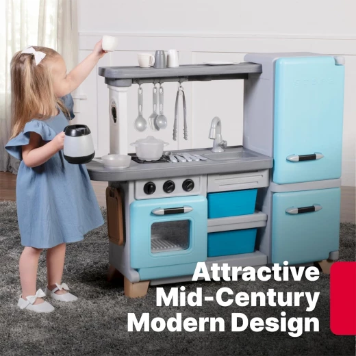 Step2 Cooking Time Kids Kitchen Playset, Indoor/Outdoor Kitchenette, Interactive Play with Lights and Sounds, Made of Durable Plastic, Includes 23 Piece Toy Accessories, for Toddlers 2+ Years Old - Step2 - Image 3