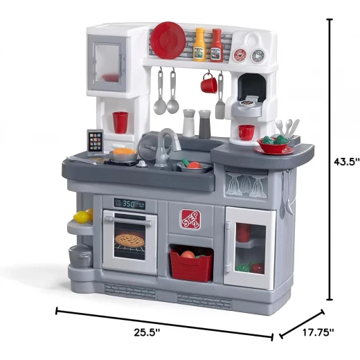 Step2 Love to Entertain Kids Kitchen Playset, Indoor/Outdoor Kitchenette, Interactive Play with Lights and Sounds, Made of Durable Plastic, Includes 36 Piece Toy Accessories, For Toddlers 2+ Years Old - Step2 - Image 2