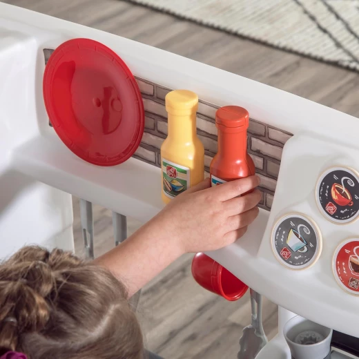 Step2 Love to Entertain Kids Kitchen Playset, Indoor/Outdoor Kitchenette, Interactive Play with Lights and Sounds, Made of Durable Plastic, Includes 36 Piece Toy Accessories, For Toddlers 2+ Years Old - Step2 - Image 6