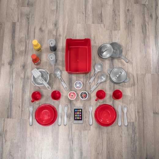 Step2 Love to Entertain Kids Kitchen Playset, Indoor/Outdoor Kitchenette, Interactive Play with Lights and Sounds, Made of Durable Plastic, Includes 36 Piece Toy Accessories, For Toddlers 2+ Years Old - Step2 - Image 9