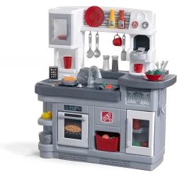 Step2 Love to Entertain Kids Kitchen Playset, Indoor/Outdoor Kitchenette, Interactive Play with Lights and Sounds, Made of Durable Plastic, Includes 36 Piece Toy Accessories, For Toddlers 2+ Years Old