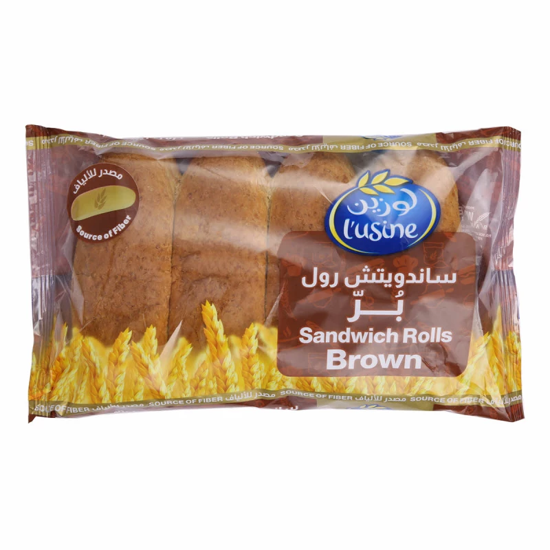 خبز ساندويتش بني، طري ولذيذة غني بالكالسيوم والألياف، 4 × 50 جم من لوزين - لوزين