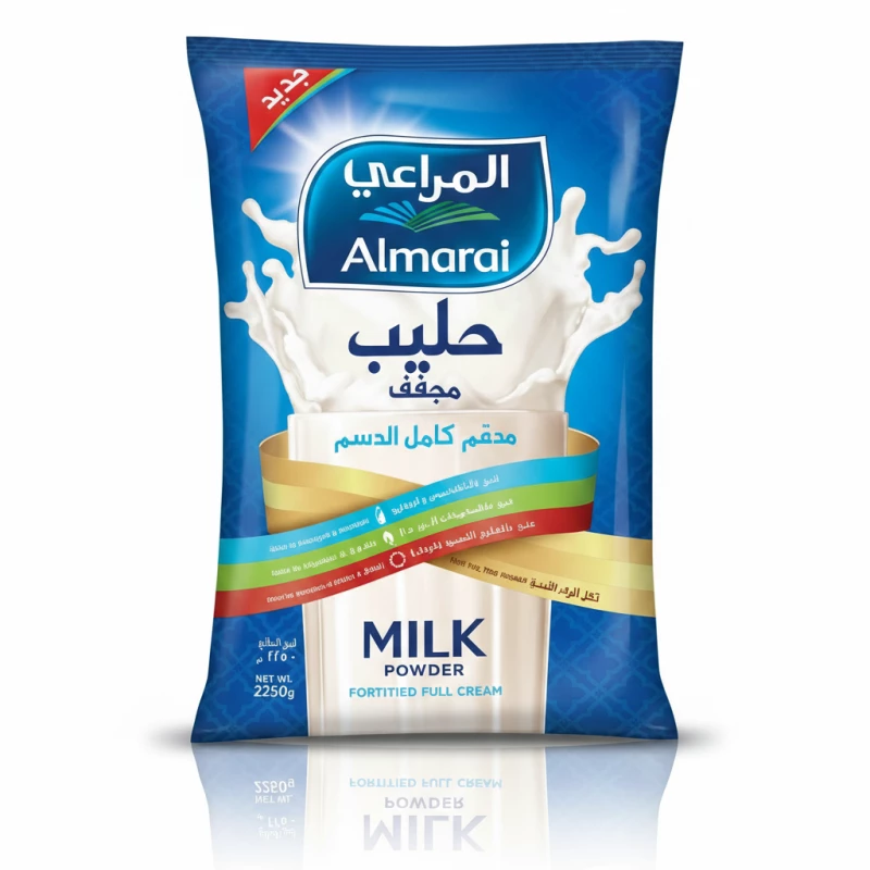 مسحوق حليب المراعي كيس 2.25 كجم، حليب كامل الدسم لتغذية صحية، حجم عائلي - المراعي