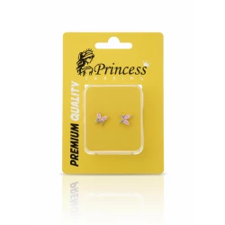Princess Premium Quality butterfly design Earrings – Elegant Gold-Tone Studs with Sparkling Stones | Chic Jewelry Gift for Women and Girls