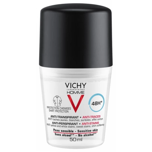 Vichy Homme 48 Hour Antiperspirant Deodorant Roll On, 50ml, Long Lasting Protection Vichy Homme 48 Hour Antiperspirant Deodorant Roll On, 50ml, Long Lasting Protection