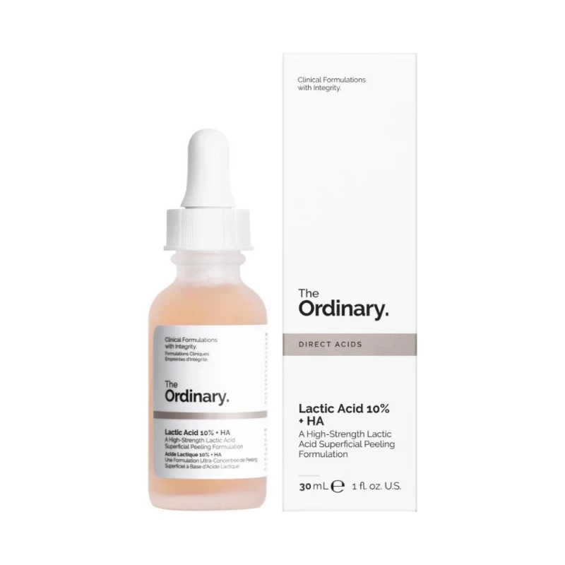 The Ordinary Lactic Acid 10% + HA Exfoliating Serum 30ml for Smoother Skin. Gently Exfoliates to Reduce Fine Lines and Improve Skin Texture, Suitable for All Skin Types. - The Ordinary