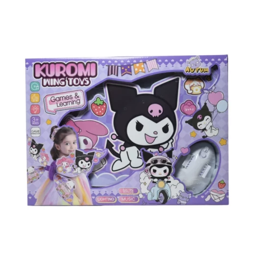 أجنحة مضيئة Kuromi للأطفال من عمر 3 سنوات فما فوق، تصميم ممتع وملون يضيف لمسة سحرية للعب والتخييل، آمنة وسهلة الاستخدام لتجربة ترفيهية ممتعة تعزز الإبداع والخيال لدى الأطفال أجنحة مضيئة Kuromi للأطفال من عمر 3 سنوات فما فوق، تصميم ممتع وملون يضيف لمسة سحرية للعب والتخييل، آمنة وسهلة الاستخدام لتجربة ترفيهية ممتعة تعزز الإبداع والخيال لدى الأطفال