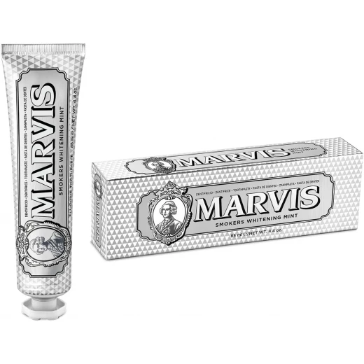 Marvis Smokers Whitening Toothpaste, Mint, 85ml, Promotes the Natural Whitening of the Teeth, Plaque Removal Toothpaste, Long-Lasting Freshness Marvis Smokers Whitening Toothpaste, Mint, 85ml, Promotes the Natural Whitening of the Teeth, Plaque Removal Toothpaste, Long-Lasting Freshness