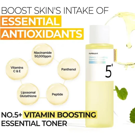 Numbuzin No.5+ Vitamin Boosting Essential Toner, Brightening, 200ml - Numbuzin - Image 2
