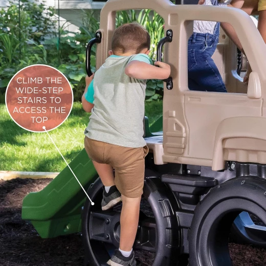 زحليقة ومتسلق Step2 Safari Truck Climber للأطفال، تصميم شاحنة سفاري ممتع وآمن للعب الخارجي، بأبعاد تقريبية 155 × 216 × 107 سم (ارتفاع × عرض × عمق)، مثالية لتنمية النشاط الحركي واللعب التفاعلي - Step2 - Image 5