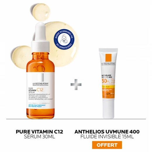 مجموعة سيروم لاروش بوزيه بيور فيتامين سي 12 المضاد للتجاعيد 30 مل و أكتيف أنثيليوس SPF50+ 15 مل - لاروش بوسيه - Image 2