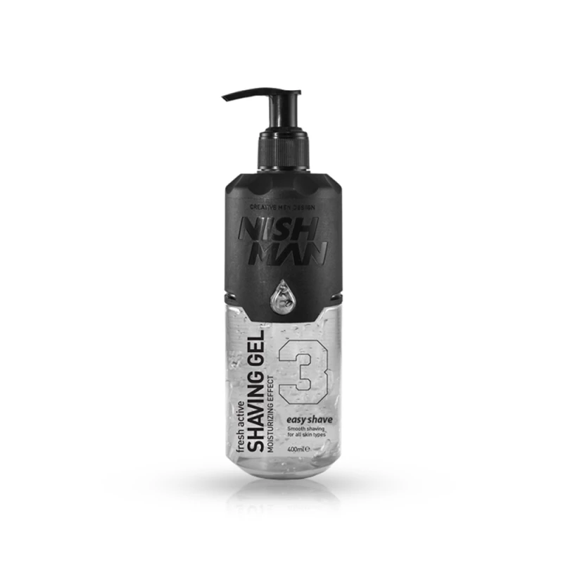 NISHMAN Easy Shave Transparent Shaving Gel 400ml, Professional Barber Use - Nishman