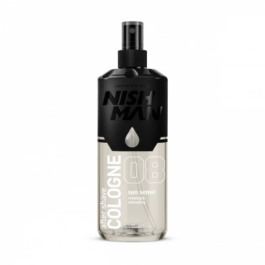 NISHMAN After Shave Cologne 08 Sun Sense 150ml New Bottle, Refreshing Scent, Skin Soothing NISHMAN After Shave Cologne 08 Sun Sense 150ml New Bottle, Refreshing Scent, Skin Soothing