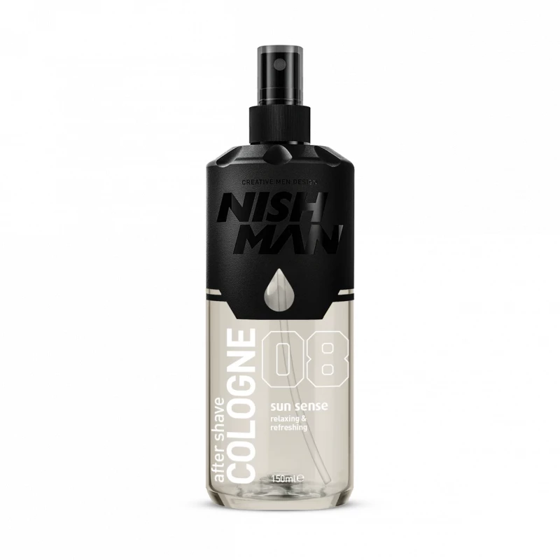 NISHMAN After Shave Cologne 08 Sun Sense 150ml New Bottle, Refreshing Scent, Skin Soothing - Nishman