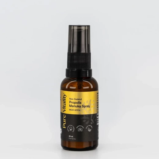 Pure Vitality New Zealand Propolis Manuka Spray 30ml, Throat Soothing, Immune Support Pure Vitality New Zealand Propolis Manuka Spray 30ml, Throat Soothing, Immune Support