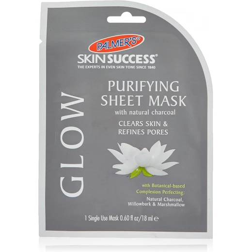 Palmer's Skin Success GLOW Purifying Sheet Mask-With Natural Charcoal-Clears & Refines Pores-Purifies from dirt, pollution and oil-No Paraben,Sulphate,Dyes,Mineral Oil-18ml Palmer's Skin Success GLOW Purifying Sheet Mask-With Natural Charcoal-Clears & Refines Pores-Purifies from dirt, pollution and oil-No Paraben,Sulphate,Dyes,Mineral Oil-18ml