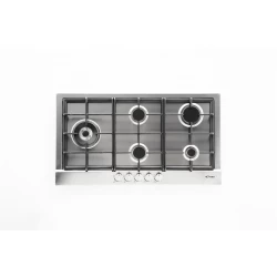Conti gas hob, 5 burners with powerful Defendi triple flame, heavy cast iron pot holders, one-hand self-ignition and safety valve, durable and modern stainless steel design 90cm
