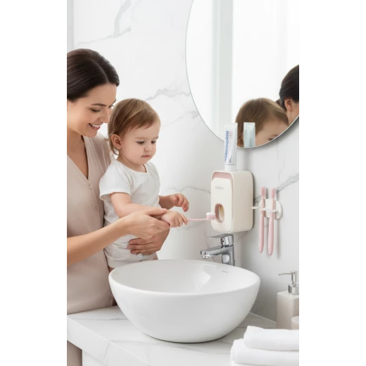 Automatic Toothpaste Dispenser Wall Mounted Hands Free, Easy Install Automatic Toothpaste Dispenser Wall Mounted Hands Free, Easy Install