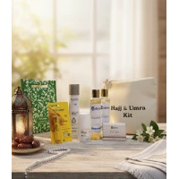 Fragrance-Free Hajj & Umrah Essential Kit | Ihram-Friendly Hygiene Set with EZderm, Beesline, and Portable Prayer Mat