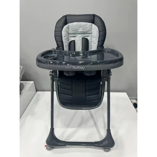 Burbay Foldable Infant Highchair with 4 Wheels and 5 Point Safety Harness for Toddlers Burbay Foldable Infant Highchair with 4 Wheels and 5 Point Safety Harness for Toddlers