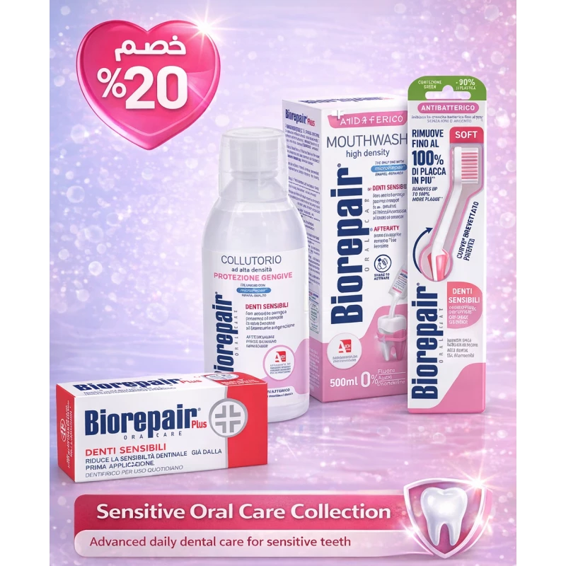 Biorepair Sensitive Oral Care Set. Immediate Sensitivity Relief with Enamel-Repairing microRepair Technology - Biorepair