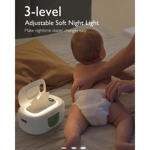 Momcozy Baby Wipe Warmer, Large Capacity, Adjustable Temperature, Soft Night Light - Momcozy - Image 6