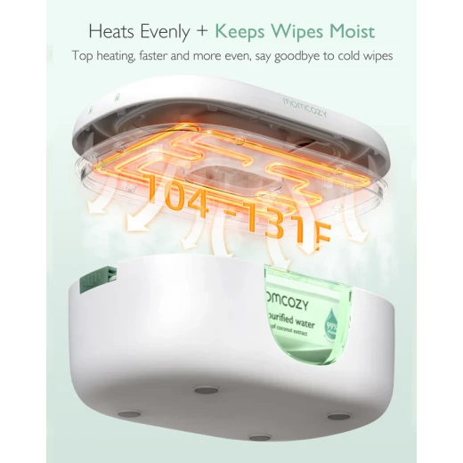 Momcozy Baby Wipe Warmer, Large Capacity, Adjustable Temperature, Soft Night Light - Momcozy - Image 9