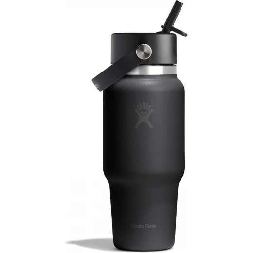 Hydro Flask Wide Flex Straw Travel Bottle 24 oz (710 ml) Black, Insulated Water Flask Hydro Flask Wide Flex Straw Travel Bottle 24 oz (710 ml) Black, Insulated Water Flask