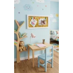 إطار ذكريات عصري بخلفية ذهبية براقة وتصميم حبل الغسيل مع مشابك ملونة – برواز خشبي أبيض تفاعلي لعرض الصور والبطاقات (المقاس 41×21 سم) - منزل لولو شوب