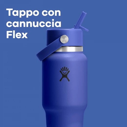 Hydro Flask Wide Flex Straw Travel Bottle 946ml (32oz) - Stainless Steel, Airtight, Compatible with Most Cup Holders - Insulated Cold 24 Hours - Wide Mouth - Capri Blue - Hydro Flask - Image 2