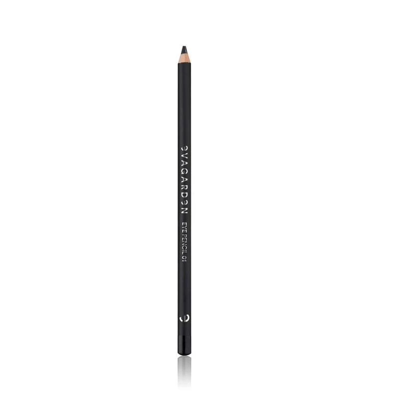 Evagarden Eye Pencil 01 Black Long Lasting Intense Color Eyeliner, Precise Application, Smudge Proof Formula, Creates Bold Definition for All Eye Shapes, Dermatologist Tested - Evagarden