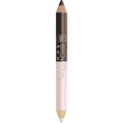 Bourjois Brow Duo Sculpt Brow Pencil & Highlighter 23 Brown, 9 Count Pack, Define and Brighten Brows