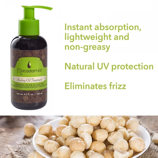 زيت المكاديميا الطبيعي للعلاج، علاج للشعر لجميع أنواع الشعر 4.2 أونصة - Macadamia natural oil - Image 4