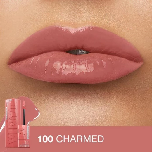 ميبيلين نيويورك روج احمر شفاه سوبرستاي فينيل انك شارمد 100 - Maybelline - Image 3
