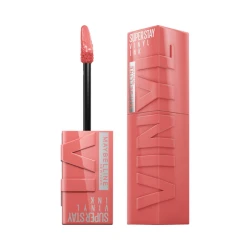 MAYBELLINE New York Super Stay Vinyl Ink Nude Shock 100 CHARMED, 16H Longwear Transfer Proof Liquid Lipstick